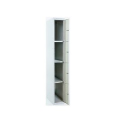 Taquilla metalica simonrack 4 puertas con cerradura montada respiradero y etiquetero gris/gris 1800x500x300 mm
