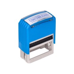 Sello entintado automatico q-connect contabilizado almohadilla 14x38 mm color azul
