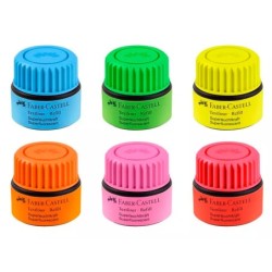 Tinta rotulador faber castell textliner fluorescente 1549 con sistema capilar color verde bote 30 ml