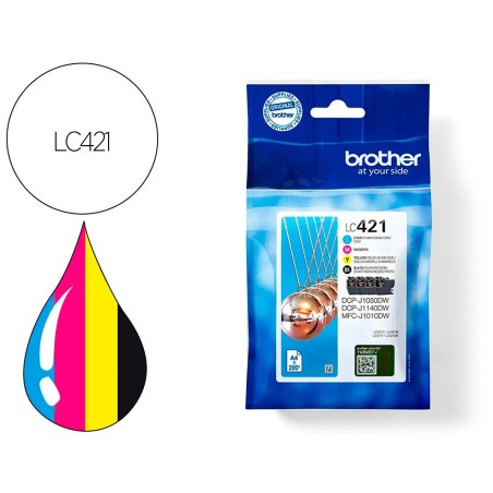 Ink-jet brother lc421val dcp-j1050dw / dcp-j1140dw / mfc-j10 pack 4 colores 200 paginas