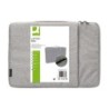 Funda para portatil q-connect 13,3\ con asa 1 bolsillo exterior con cremallera color gris 350x250x25 mm