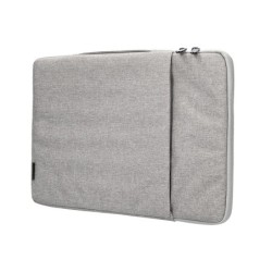 Funda para portatil q-connect 13,3\ con asa 1 bolsillo exterior con cremallera color gris 350x250x25 mm