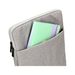 Funda para portatil q-connect 13,3\ con asa 1 bolsillo exterior con cremallera color gris 350x250x25 mm