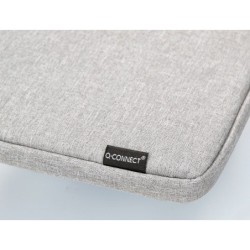 Funda para portatil q-connect 13,3\ con asa 1 bolsillo exterior con cremallera color gris 350x250x25 mm