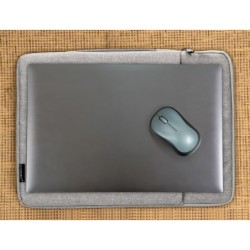 Funda para portatil q-connect 13,3\ con asa 1 bolsillo exterior con cremallera color gris 350x250x25 mm