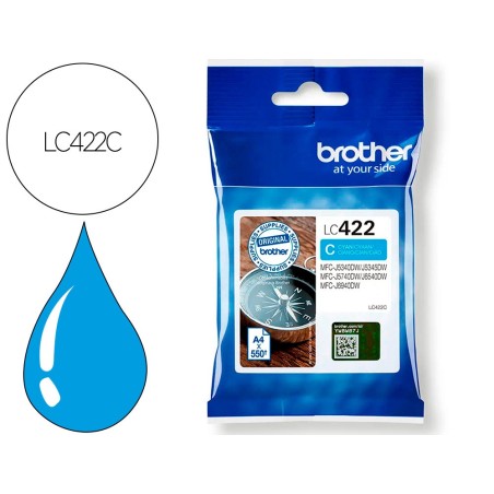 Ink-jet brother lc-422c cyan mfc-j5340dw / mfc-j5740dw / mfc-j6540dw / mfc-j6940dw 550 paginas