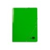 Carpeta liderpapel gomas folio 3 solapas carton plastificado color verde