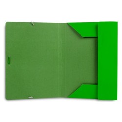 Carpeta liderpapel gomas folio 3 solapas carton plastificado color verde