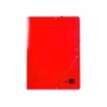 Carpeta liderpapel gomas folio 3 solapas carton plastificado color rojo