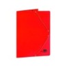 Carpeta liderpapel gomas folio 3 solapas carton plastificado color rojo
