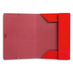 Carpeta liderpapel gomas folio 3 solapas carton plastificado color rojo