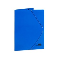 Carpeta liderpapel gomas folio 3 solapas carton plastificado color azul