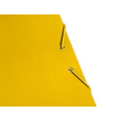 Carpeta liderpapel gomas folio 3 solapas carton plastificado color amarillo