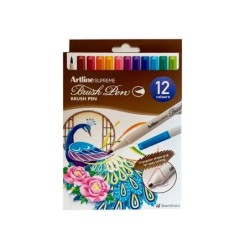 Rotulador artline supreme brush epfs pintura base de agua punta tipo pincel trazo fino bolsa de 12 unidades