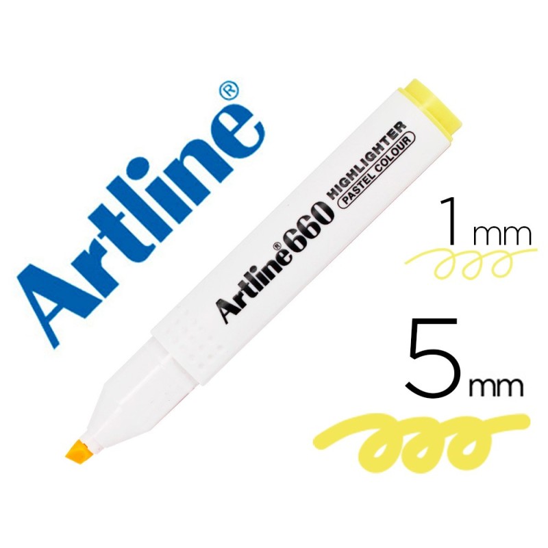 Rotulador artline fluorescente ek-660 amarillo pastel punta biselada Rotulador artline fluorescente ek-660 amarillo pastel punta biselada