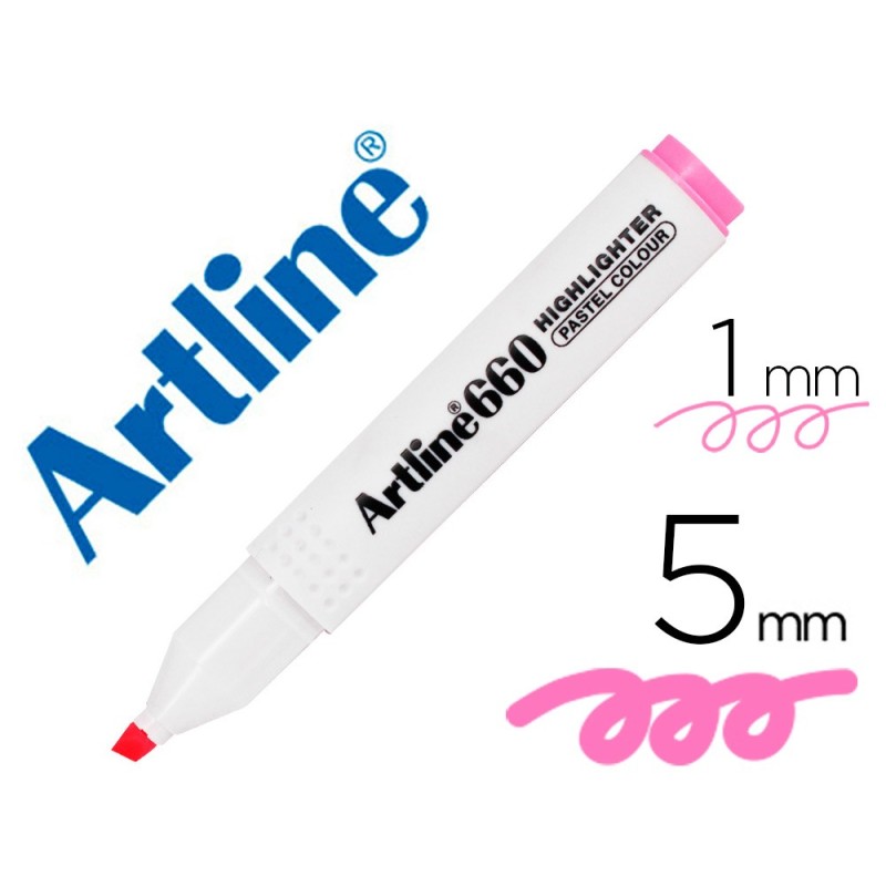 Rotulador artline fluorescente ek-660 rosa pastel punta biselada Rotulador artline fluorescente ek-660 rosa pastel punta biselada