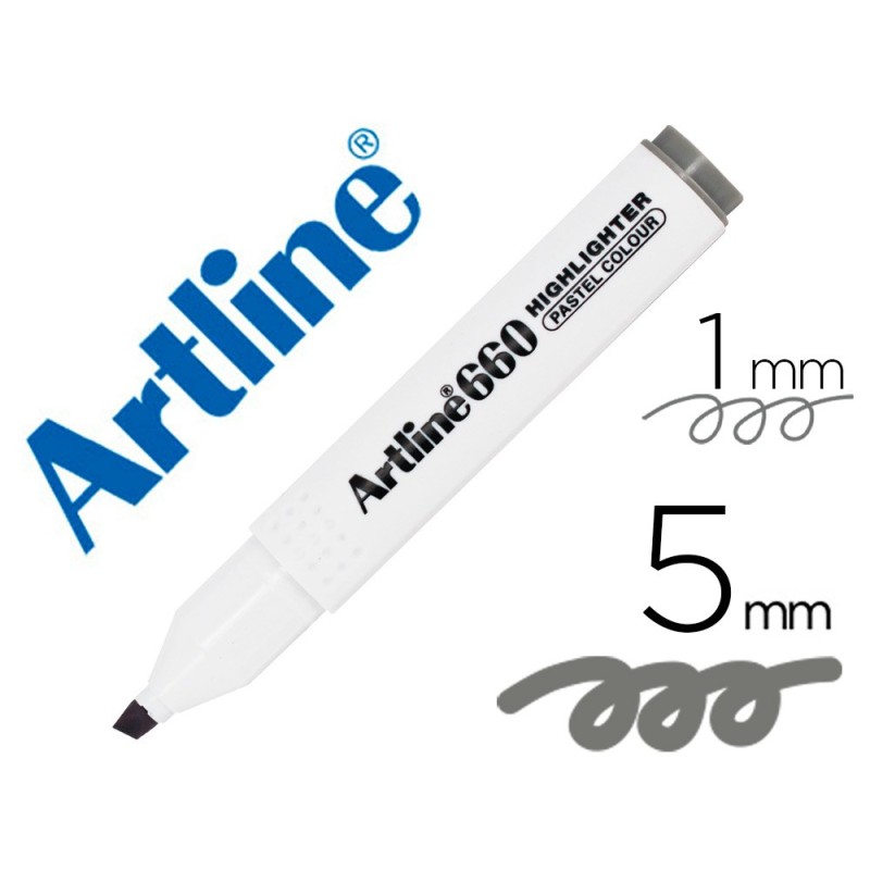 Rotulador artline fluorescente ek-660 gris pastel punta biselada Rotulador artline fluorescente ek-660 gris pastel punta biselada