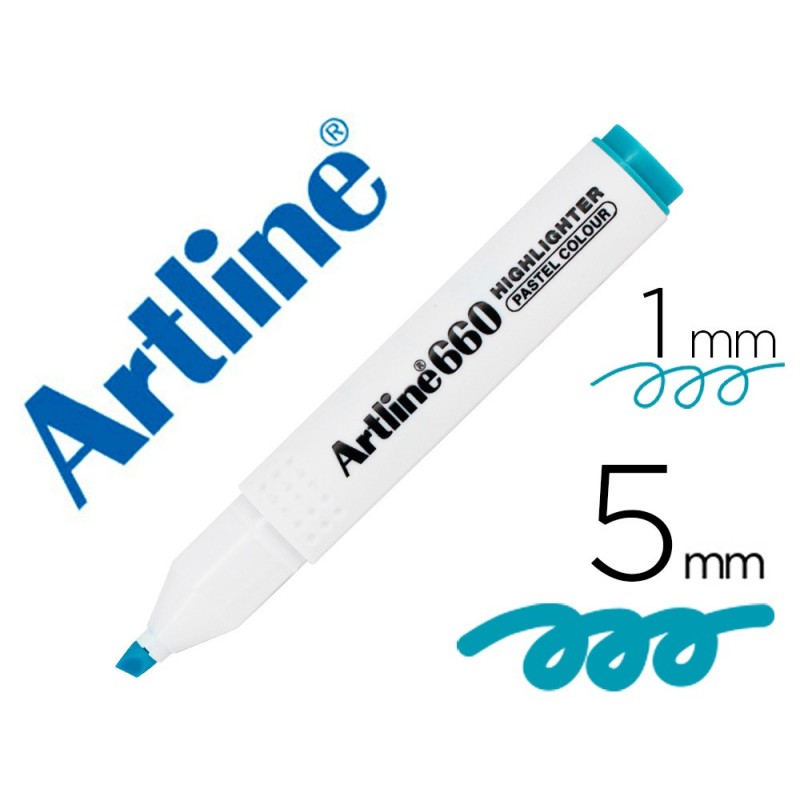 Rotulador artline fluorescente ek-660 azul pastel punta biselada Rotulador artline fluorescente ek-660 azul pastel punta biselada