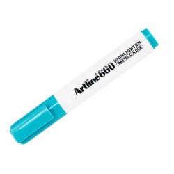 Rotulador artline fluorescente ek-660 azul pastel punta biselada