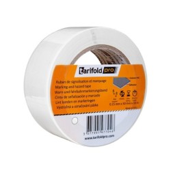 Cinta adhesiva tarifold para marcaje y señalizacion de suelo 33 mt x 50 mm color blanco