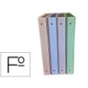 Carpeta de 4 anillas 25 mm saro pvc colores pastel