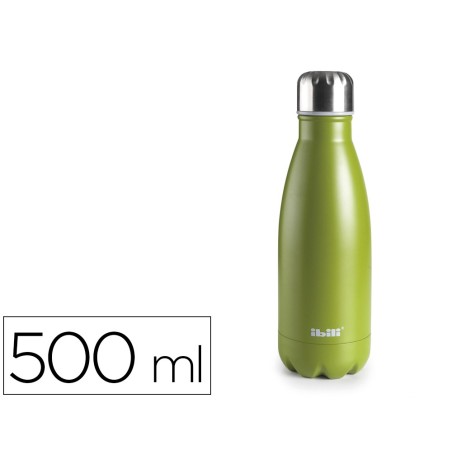 Botella portaliquidos ibili acero inoxidable termo color musgo capacidad 500 ml