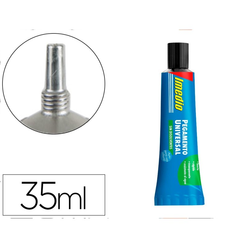 Pegamento imedio universal sin disolventes transparente banda azul 35 ml Pegamento imedio universal sin disolventes transparente banda azul 35 ml