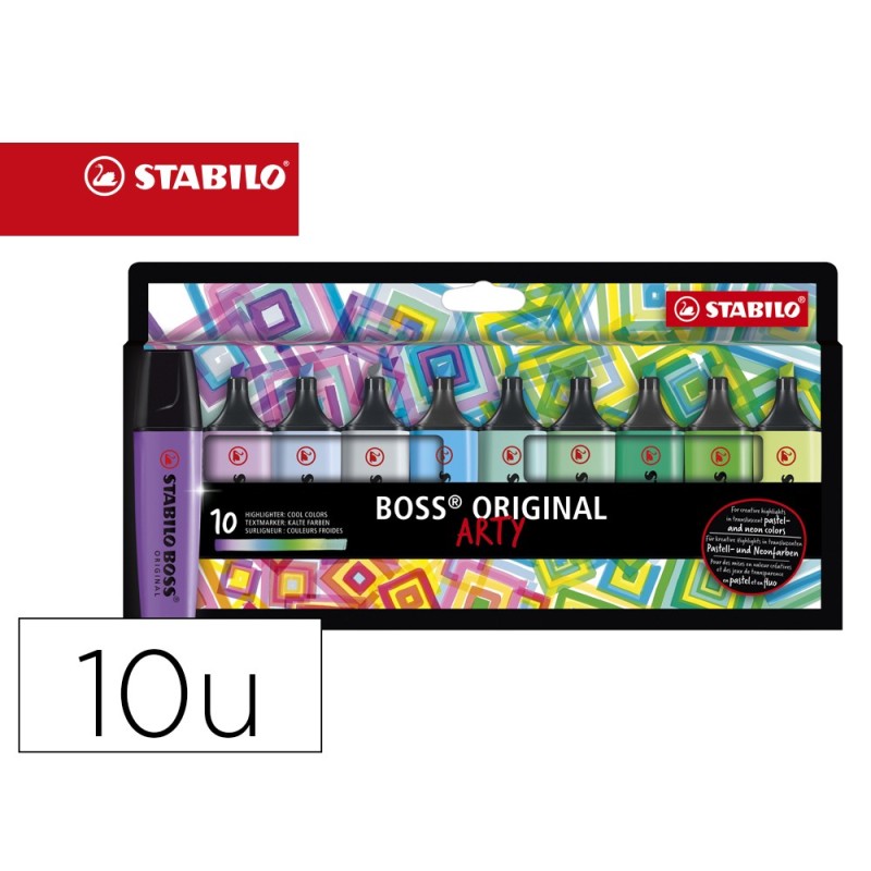 Rotulador stabilo boss fluorescente 70 arty line colores frios estuche carton de 10 unidades colores Rotulador stabilo boss fluorescente 70 arty line colores frios estuche carton de 10 unidades colores
