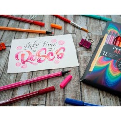 Rotulador stabilo acuarelable pen 68 estuche carton de 18 unidades colores surtidos