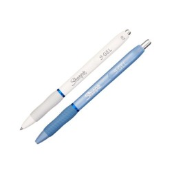 Boligrafo sharpie fashion retractil tinta gel azul 0,7 mm color azul hielo y blanco