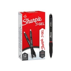 Boligrafo sharpie retractil tinta gel punta 0,7 mm color rojo