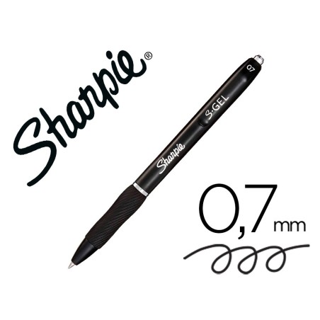 Boligrafo sharpie retractil tinta gel punta 0,7 mm color negro
