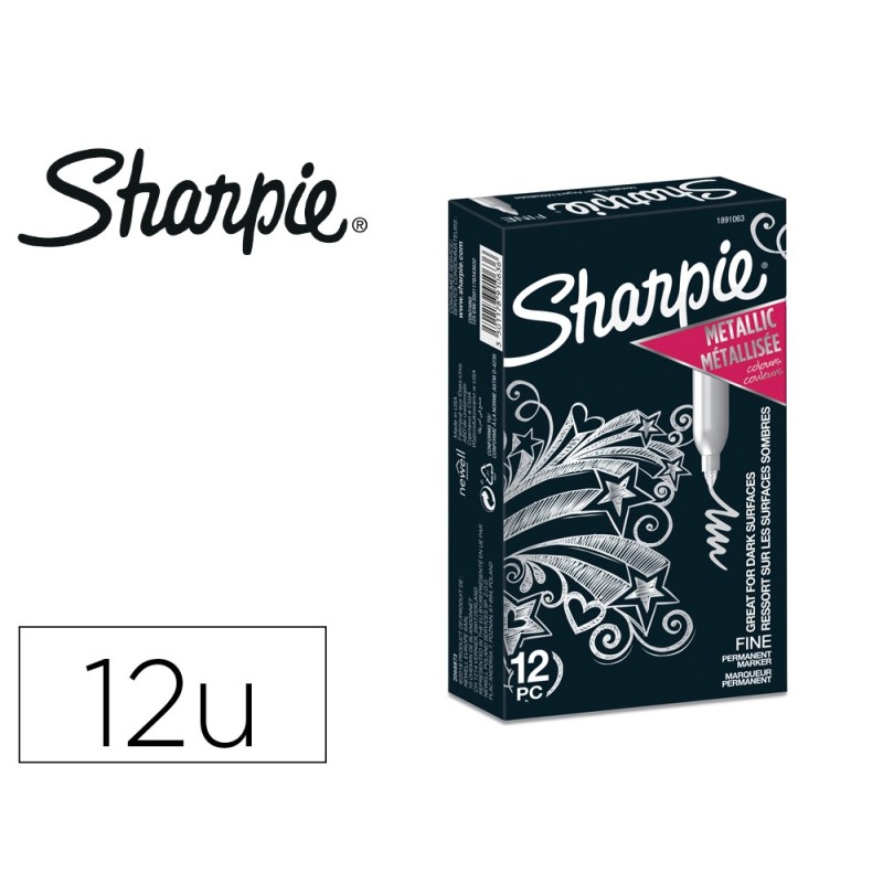 Rotulador sharpie permanente fino metallic plata Rotulador sharpie permanente fino metallic plata