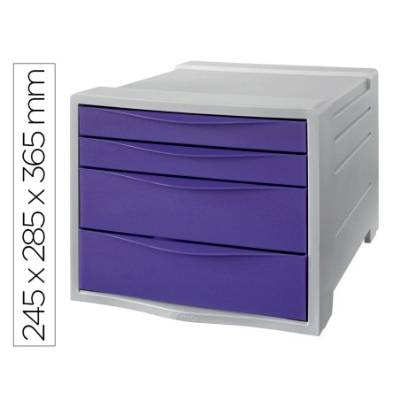 Fichero cajones de sobremesa esselte colour breeze plastico 4 cajones color lavanda