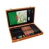 Estuche de pintura derwent academy madera lapices de colores 35 piezas