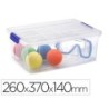 Contenedor plastico plasticforte 9 litros n 29 transparente con tapa 260x370x140 mm
