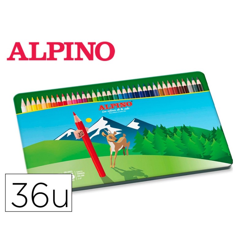 Lapices de colores alpino caja metalica de 36 unidades colores surtidos Lapices de colores alpino caja metalica de 36 unidades colores surtidos