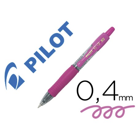Boligrafo pilot g-2 pixie rosa tinta gel retractil sujecion de caucho