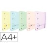 Carpeta con recambio oxford europeanbinder live&go din a4polyfoam 4 anillas 35 mm cuadro 5 mm colores pastel