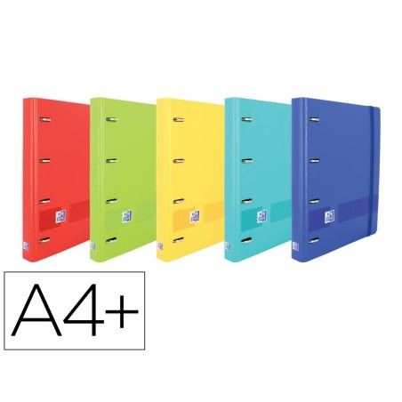 Carpeta con recambio oxford europeanbinder live&go din a4polyfoam 4 anillas 35 mm cuadro 5 mm colores surtidos
