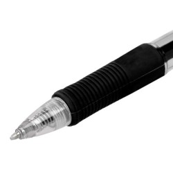 Boligrafo q-connect sigma retractil con sujecion de caucho tinta gel 0,5 mm color negro