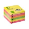 Bloc de notas adhesivas quita y pon q-connect 76x76 mm colores neon surtidos zig-zag
