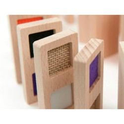 Juego didactico andreutoys domino sensorial texturas madera 28 piezas