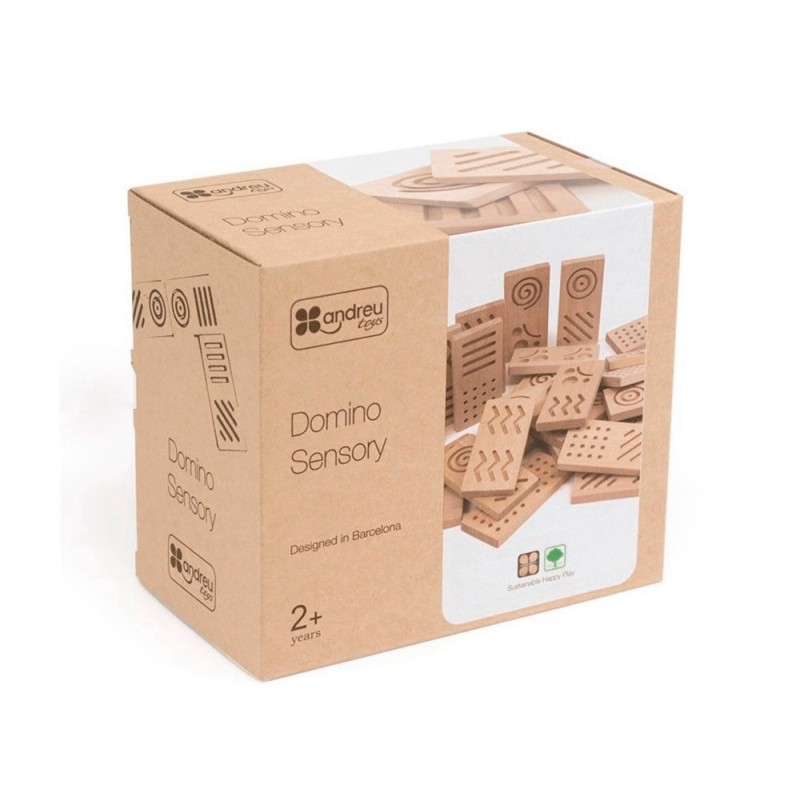 Juego didactico andreutoys domino sensorial madera 28 piezas Juego didactico andreutoys domino sensorial madera 28 piezas