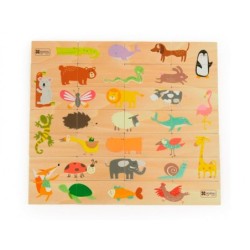 Puzle andreutoys domino animales madera 28 piezas