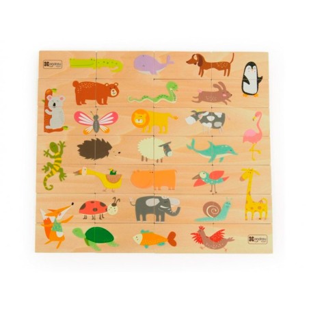 Puzle andreutoys domino animales madera 28 piezas