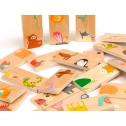 Puzle andreutoys domino animales madera 28 piezas