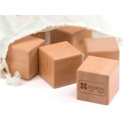 Juego didactico andreutoys 10 cubos sensoriales con sonido madera