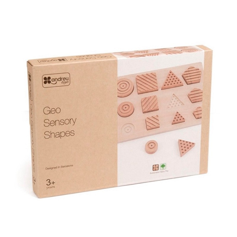Juego didactico andreutoys formas geosensoriales madera 12 piezas Juego didactico andreutoys formas geosensoriales madera 12 piezas