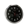 Reloj q-connect de pared metalico redondo 35,5 cm movimiento silencioso color cromado con esfera negra